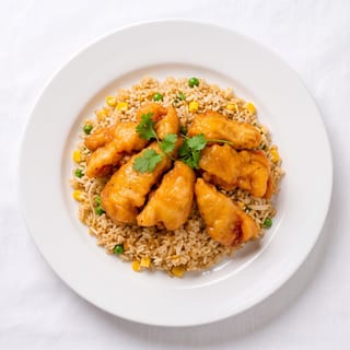 Fried Shrimps Over Fried Rice